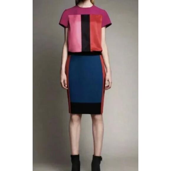 Narciso Rodriguez For Design Nation Women's Colorblock Pencil Skirt Size 6 - Picture 8 of 8